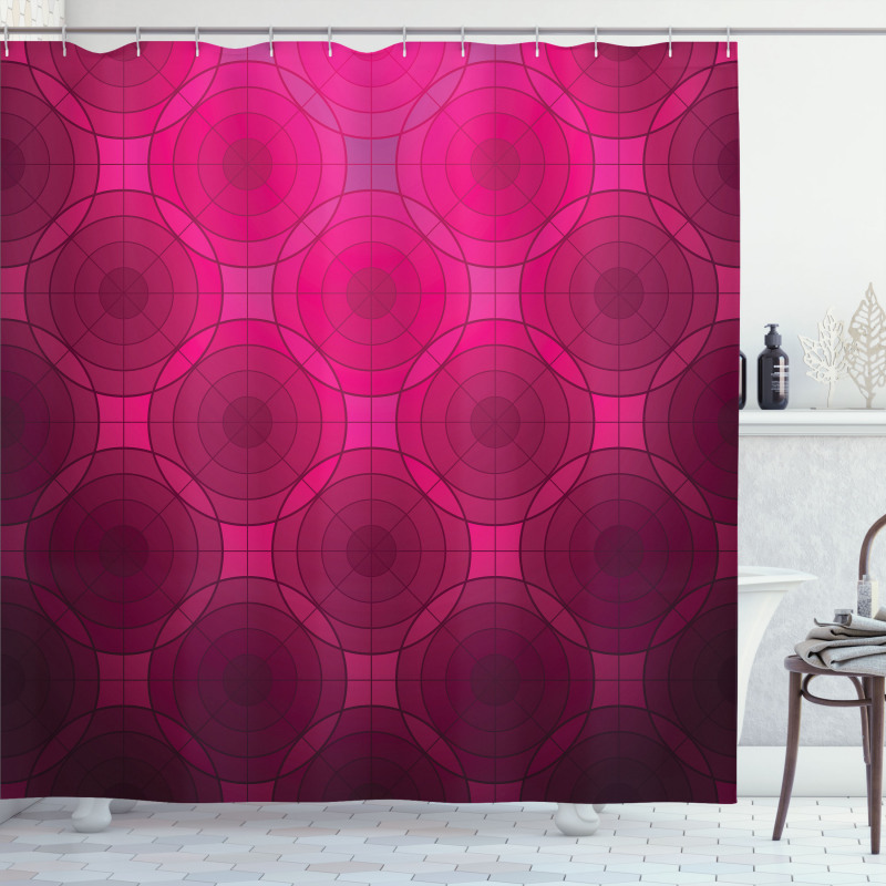 Disc Circle Shapes Shower Curtain
