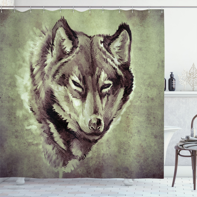 Winter Wild Wolf Forest Shower Curtain