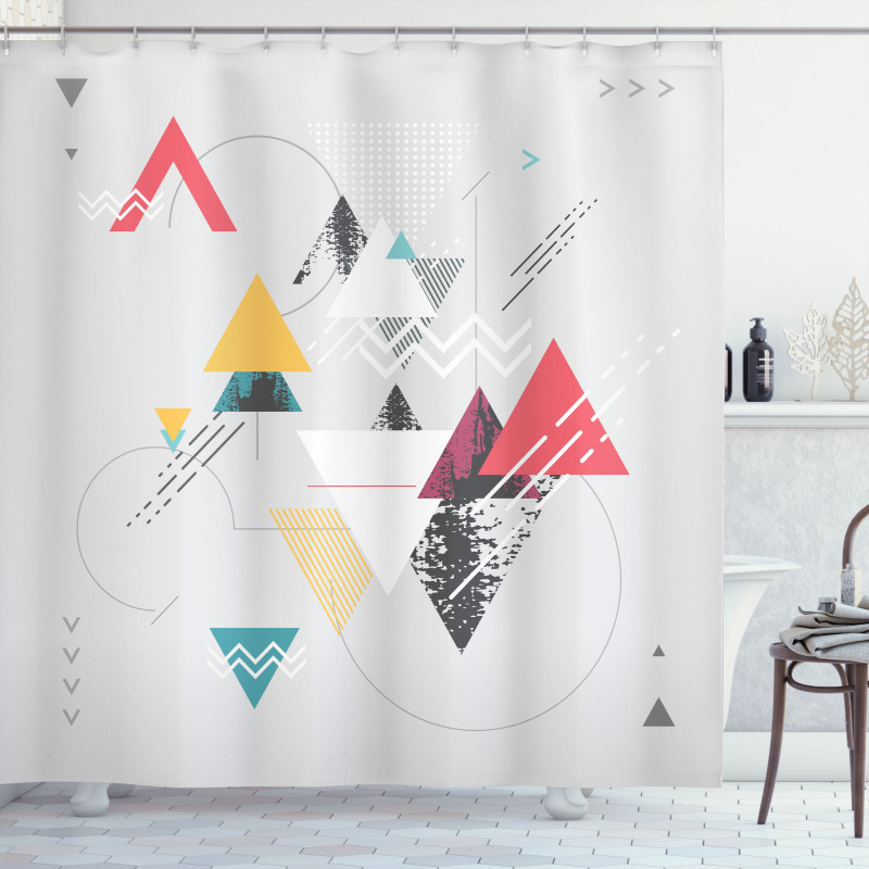 Triangle Geometric Shower Curtain