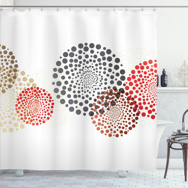 Circled Modern Dots Shower Curtain