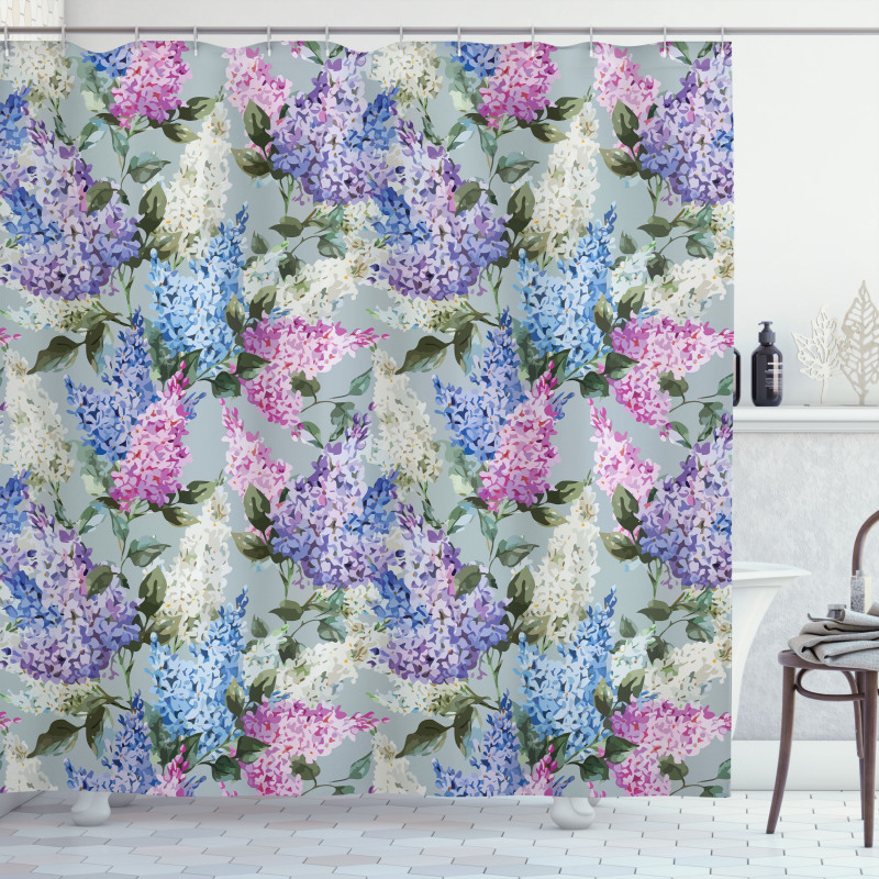 Floral Garden and Leaf Shower Curtain