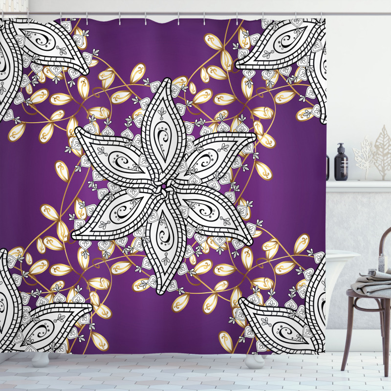 Vintage Floral Petals Shower Curtain