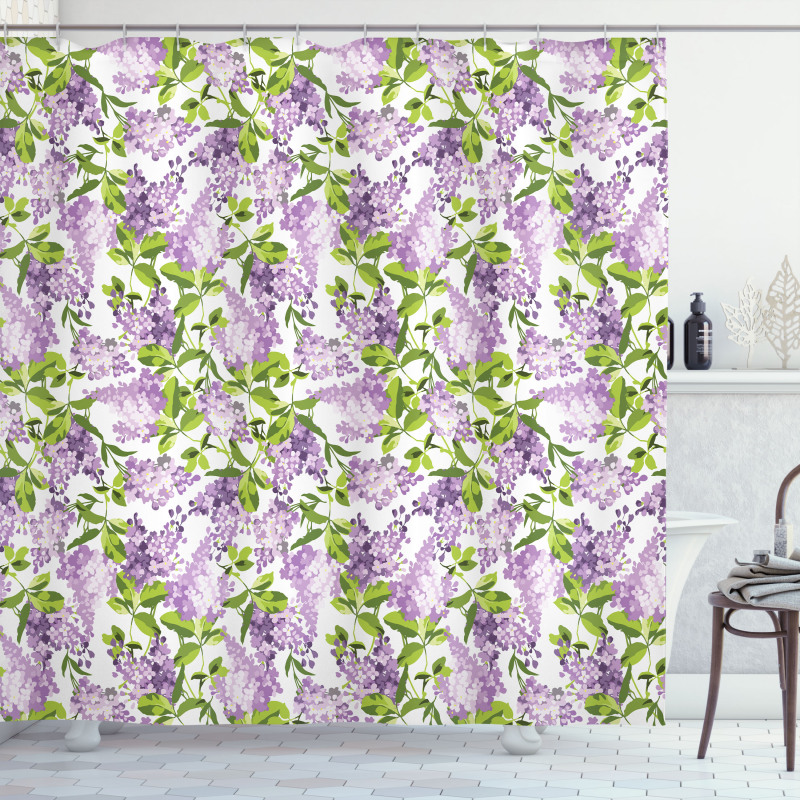 Botanic Spring Plants Shower Curtain