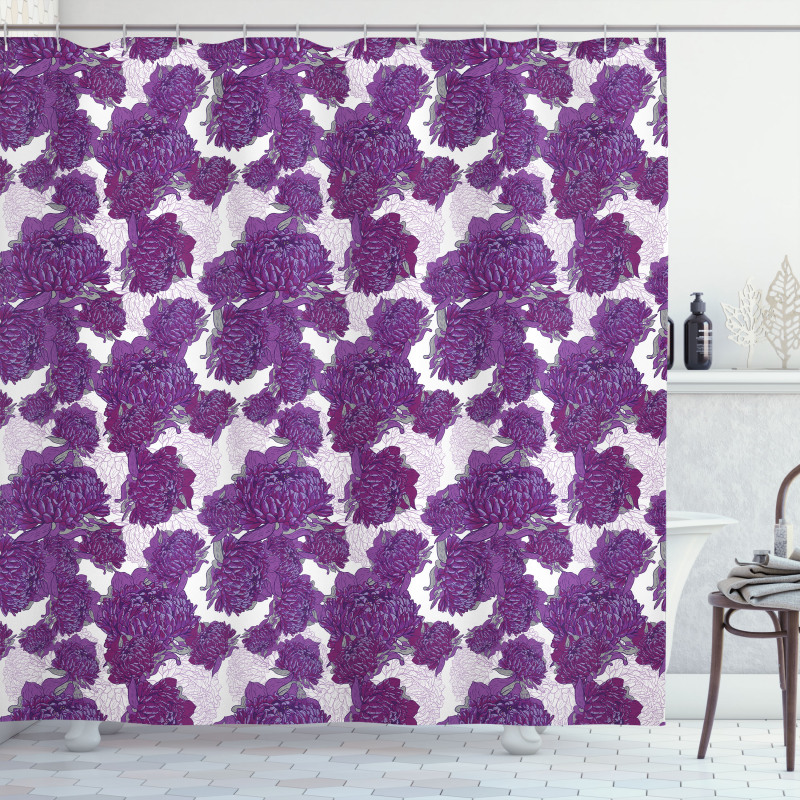Allium Flower Petals Shower Curtain