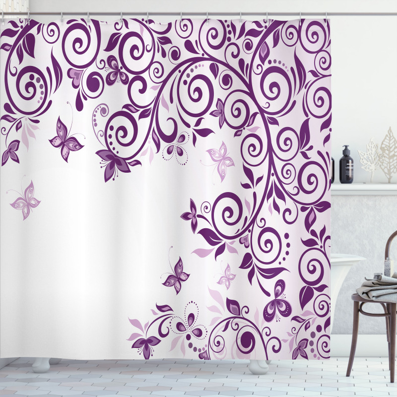 Lilium Floral Branch Shower Curtain