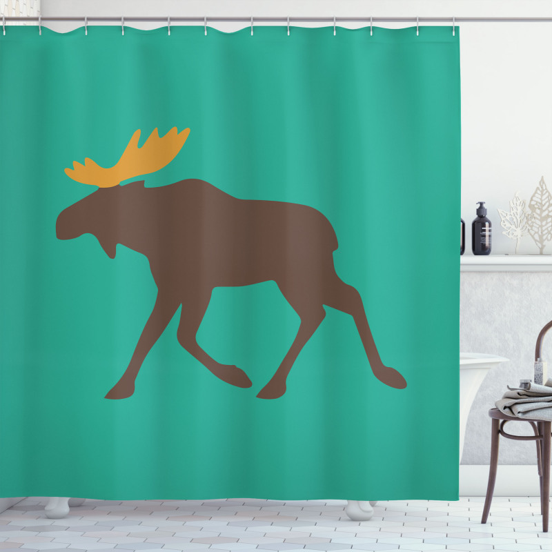 Deer Family and Antlers Shower Curtain