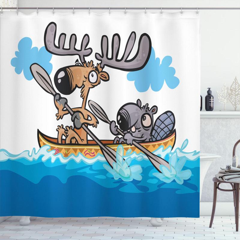 Native Animals Cartoon Shower Curtain