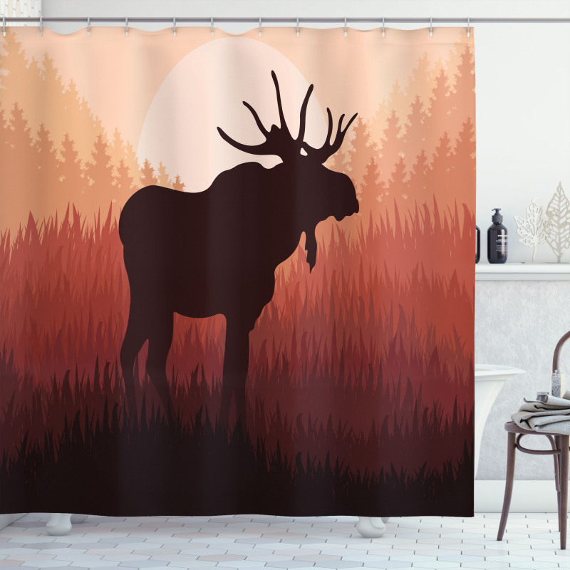Forest Antlers Wild Deer Shower Curtain