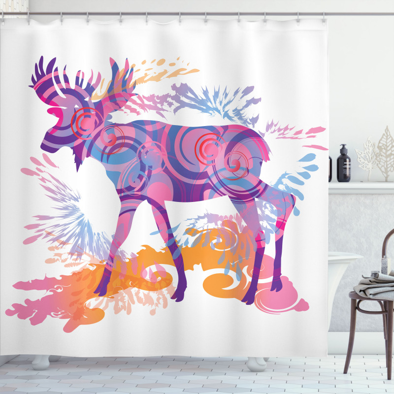 Trippy Vivid Deer Shower Curtain