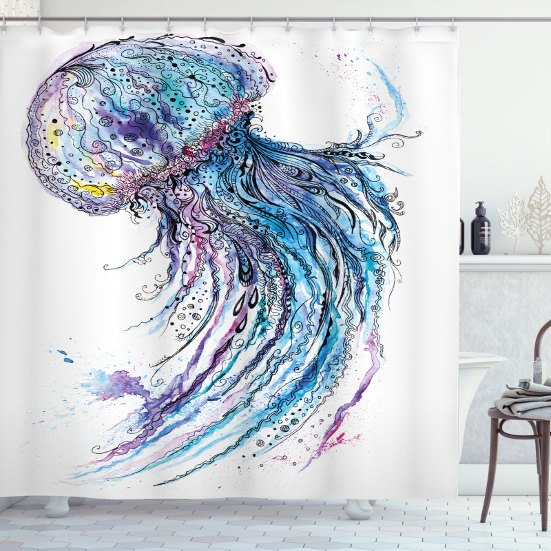 Aqua Colors Creative Shower Curtain