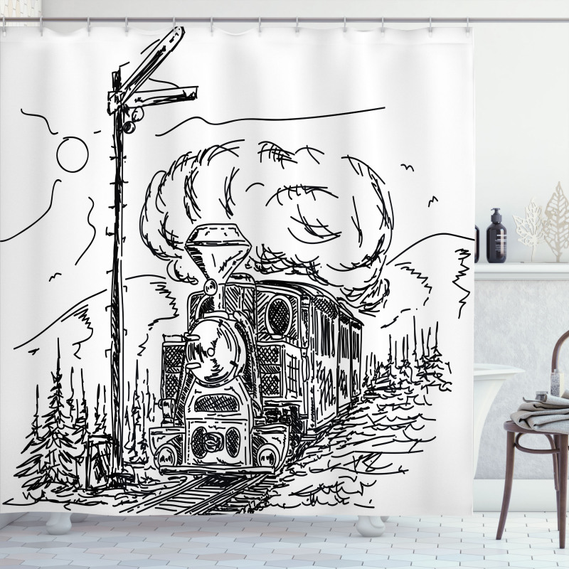 Railroad Drawing Shower Curtain