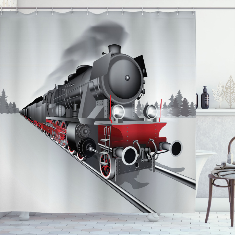 Railway Train Art Shower Curtain