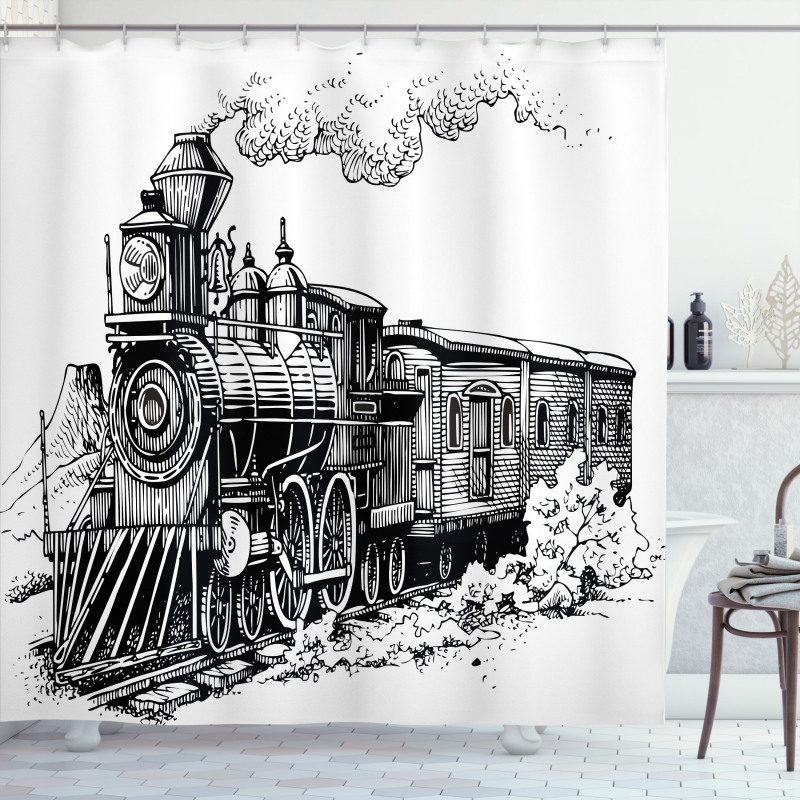 Rustic Old Train Shower Curtain