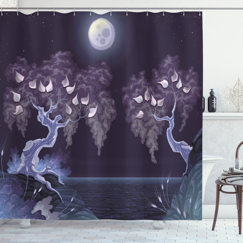Dramatic Night Shower Curtain