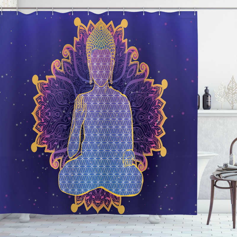 Yoga Ritual Karma Pose Shower Curtain