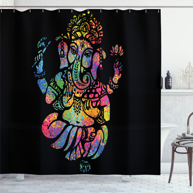 Eastern Lotus Trace Zen Shower Curtain