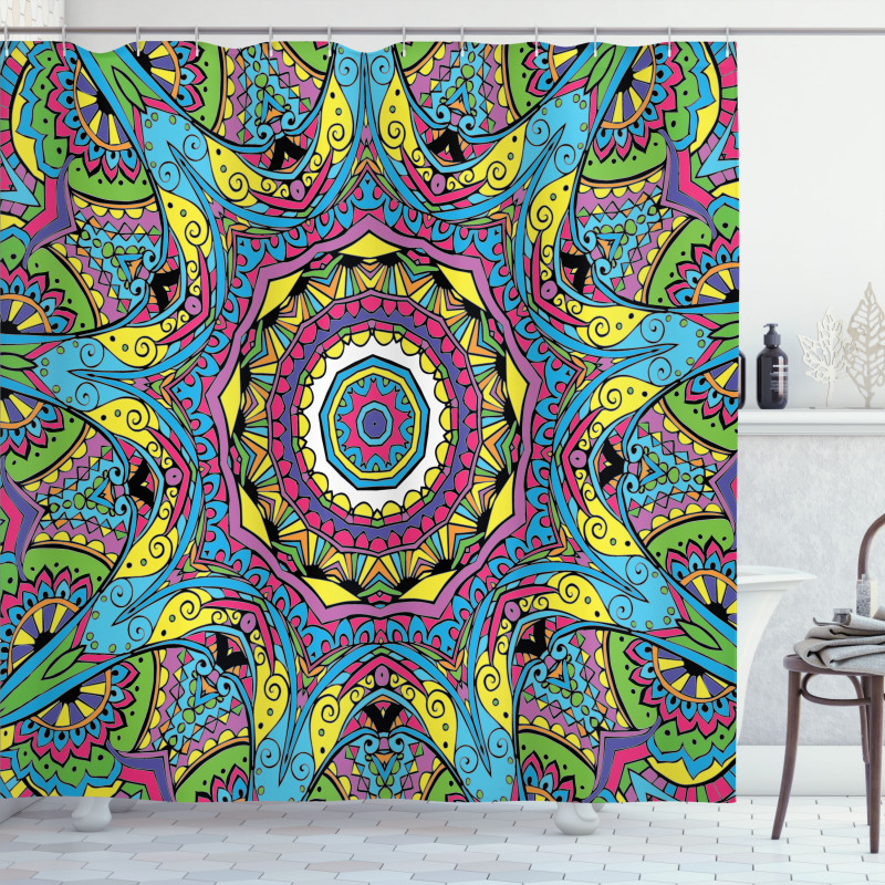 Abstract Hippie Forms Shower Curtain