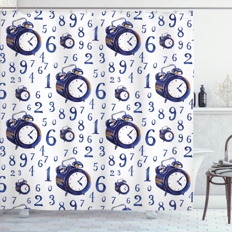 Caligraphic Numbers Shower Curtain