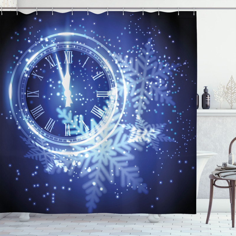 Snowflakes Pattern Shower Curtain