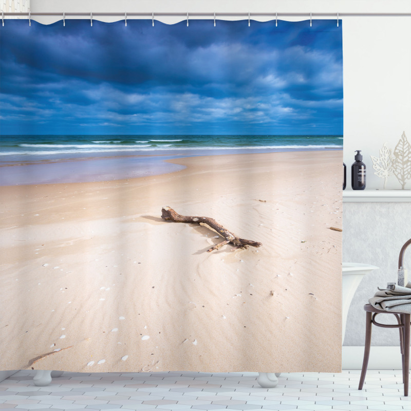 Deserted Sandy Beach Shower Curtain