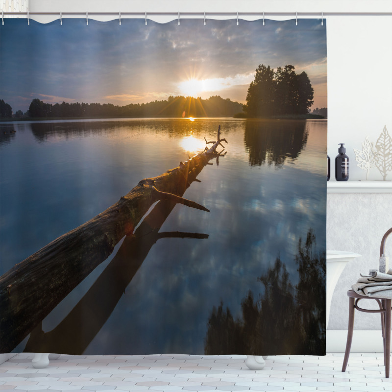 Lake in Poland Sunny Day Shower Curtain