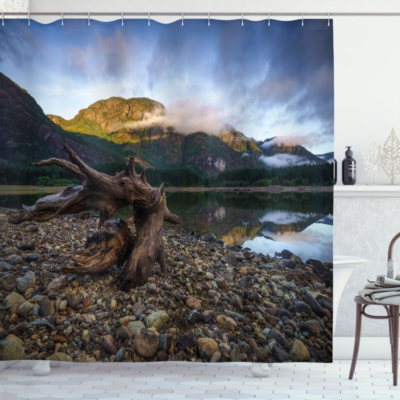 Mountain Lake Skies Shower Curtain