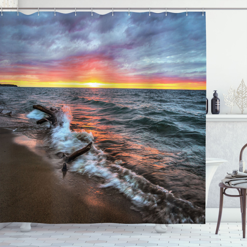 Sunset Horizon Lake Shower Curtain