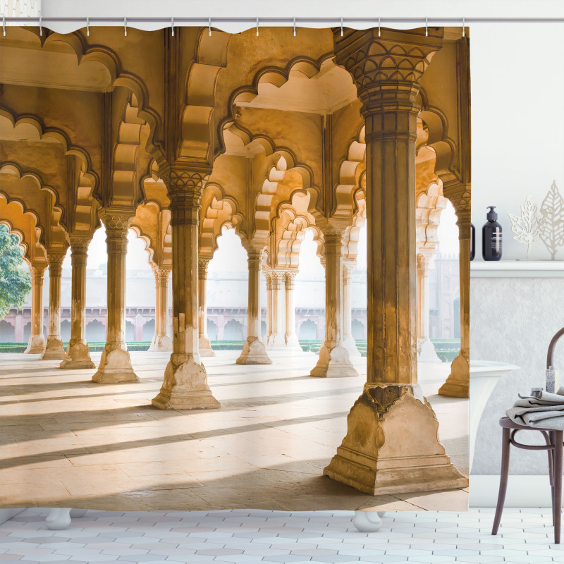 Agra Fort Pillar Shower Curtain