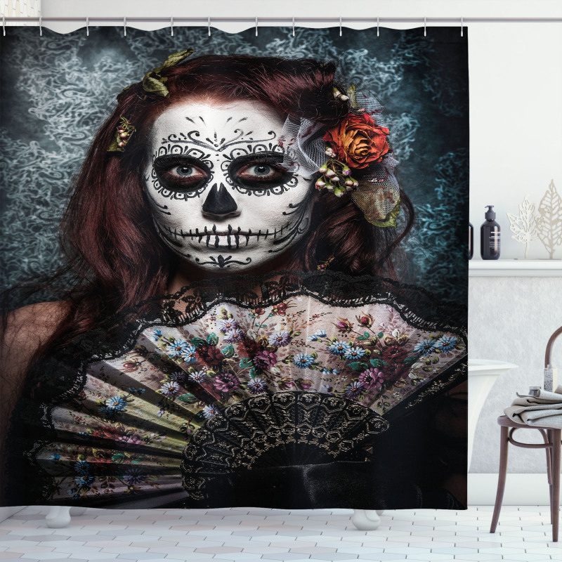 Skull Scary Mask Shower Curtain