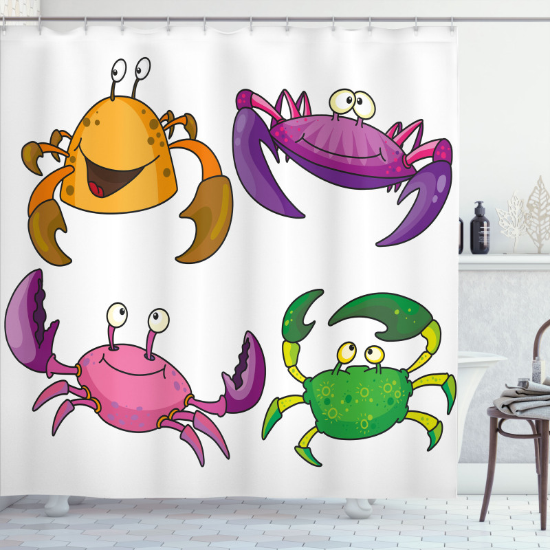 Funny Crabs Pattern Shower Curtain