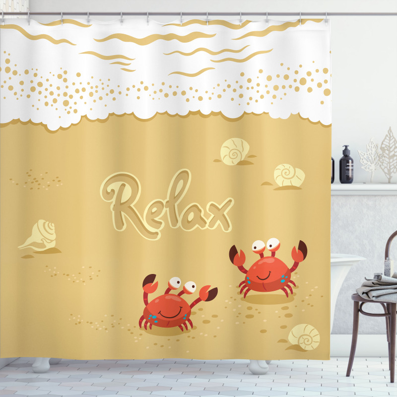 Card with Crabs Sea Shower Curtain