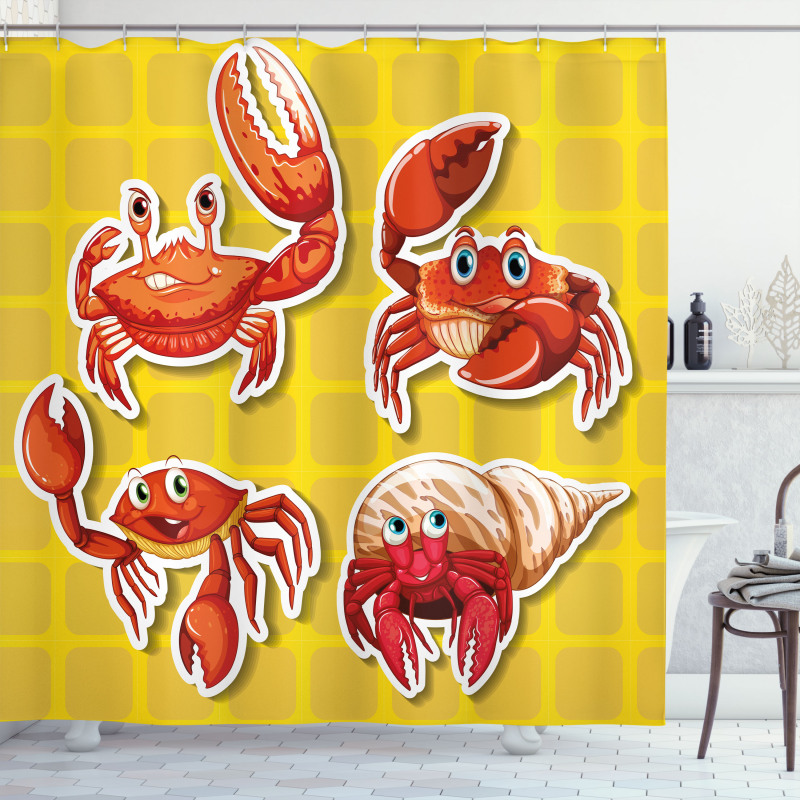 4 Different Crabs Shower Curtain