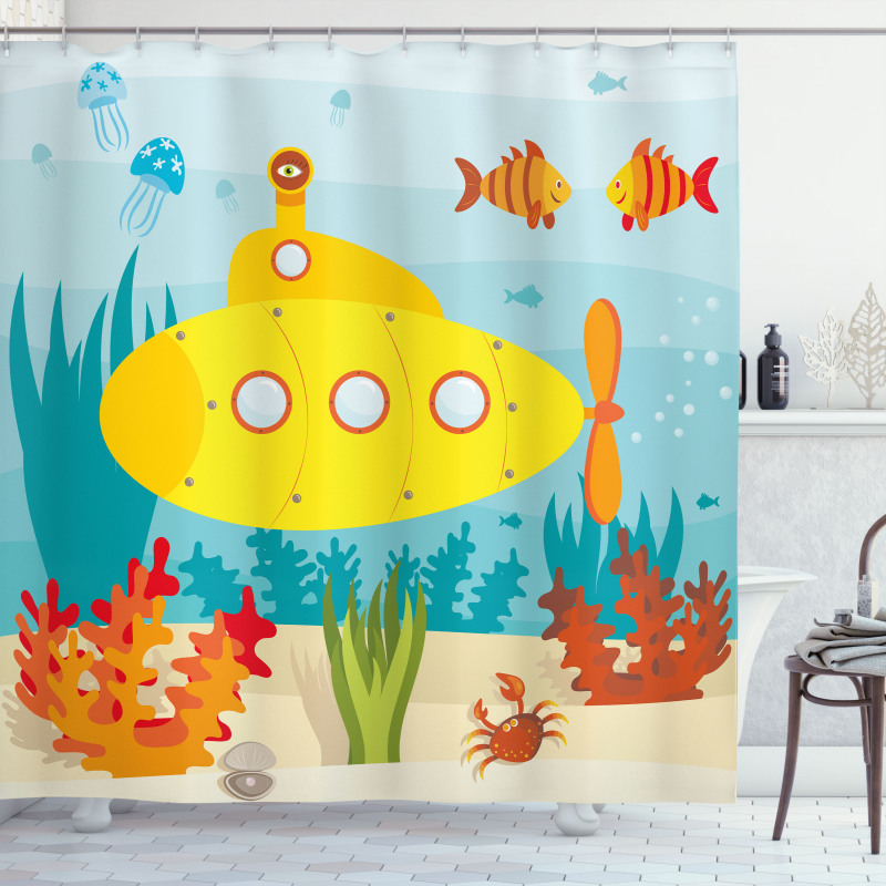 Sea Life Theme Shower Curtain