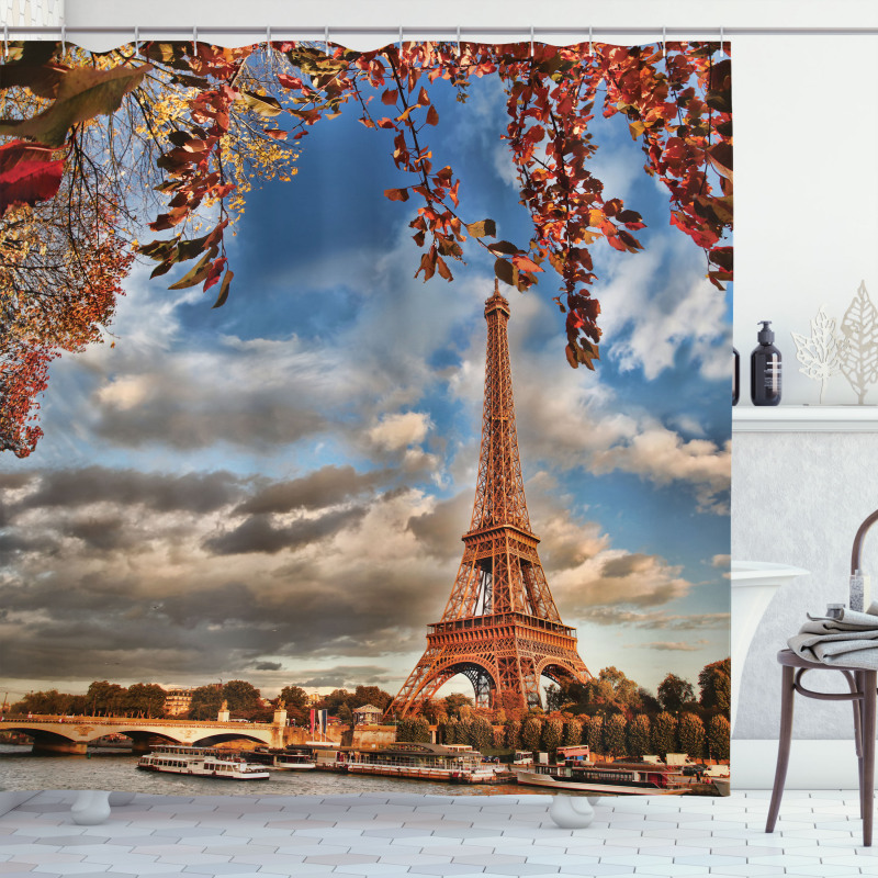 Beauty of Autumn Eiffel View Shower Curtain