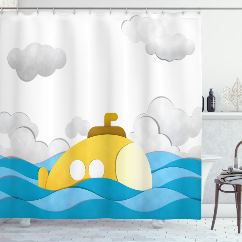 Wavy Sea Sky Shower Curtain