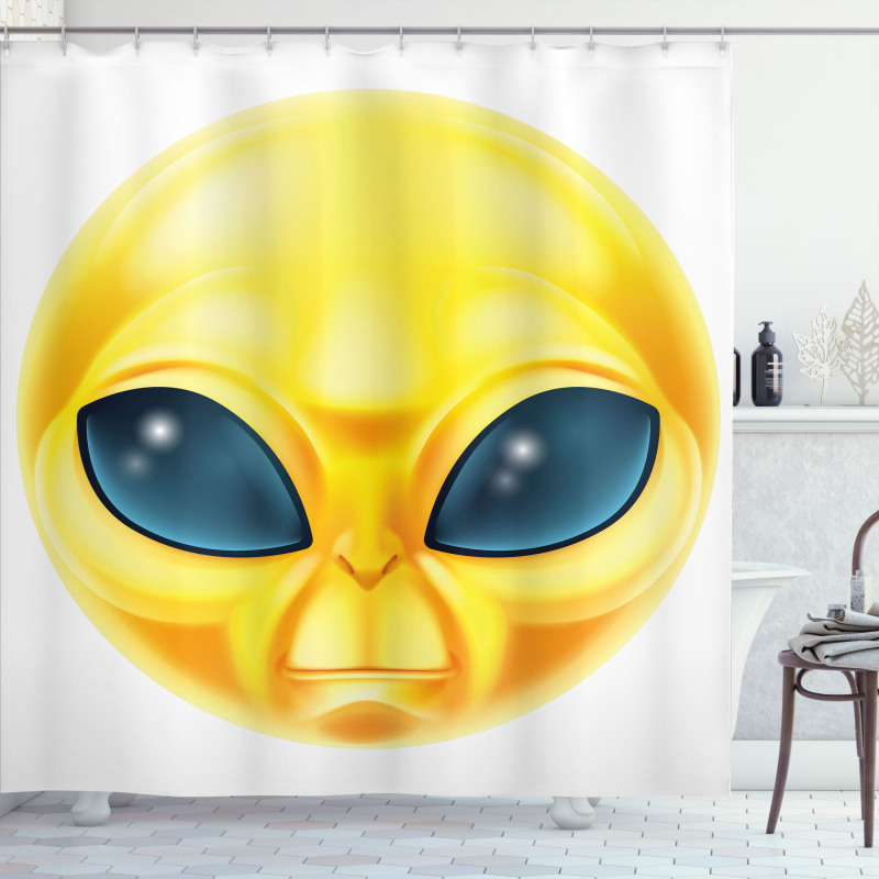 Alien Space Smiley Face Shower Curtain
