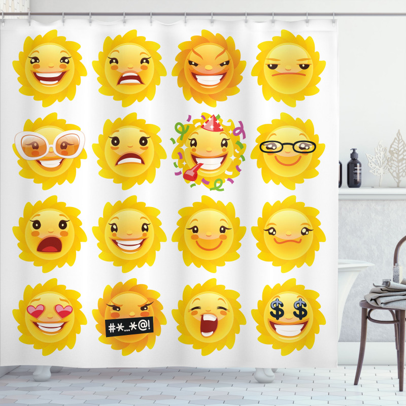Smile Surprise Angry Mood Shower Curtain