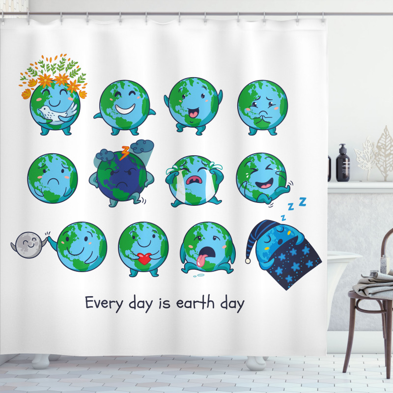 Expressions Face Moods Shower Curtain