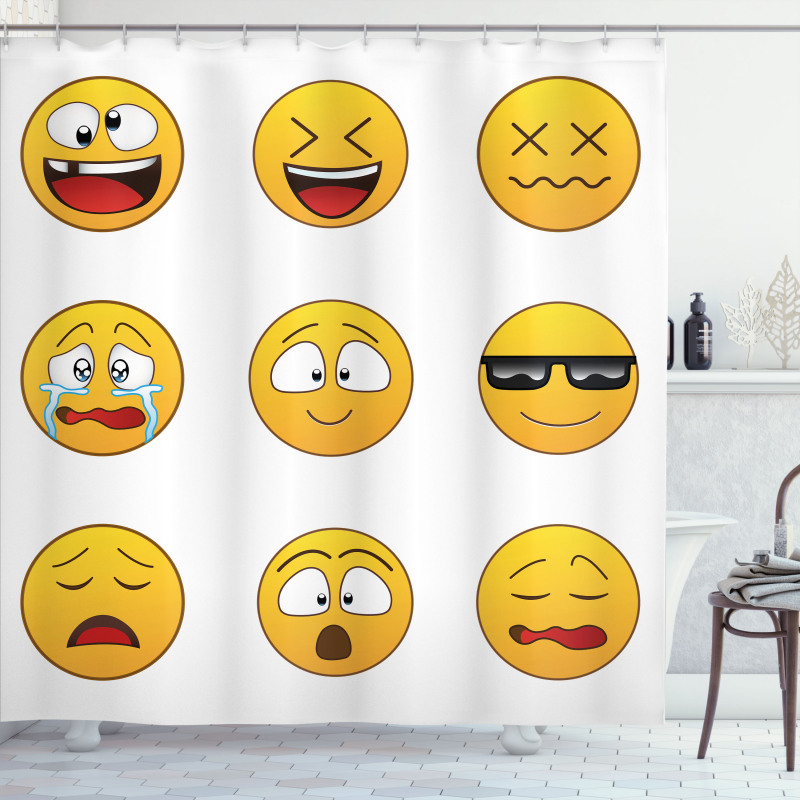 Furious Sad Expressions Shower Curtain