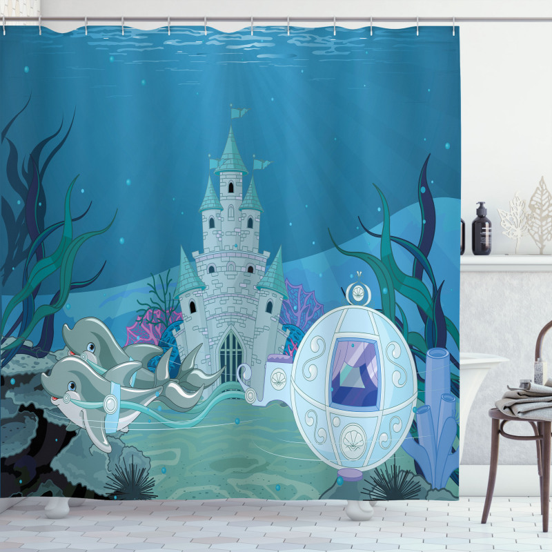 Fairytale Mermaid Castle Shower Curtain