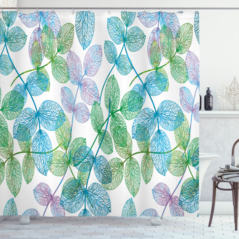 Flowers Leaves Ivy Ombre Shower Curtain