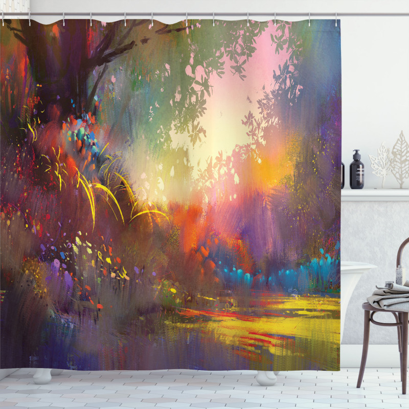 Lake Art Brush Shower Curtain