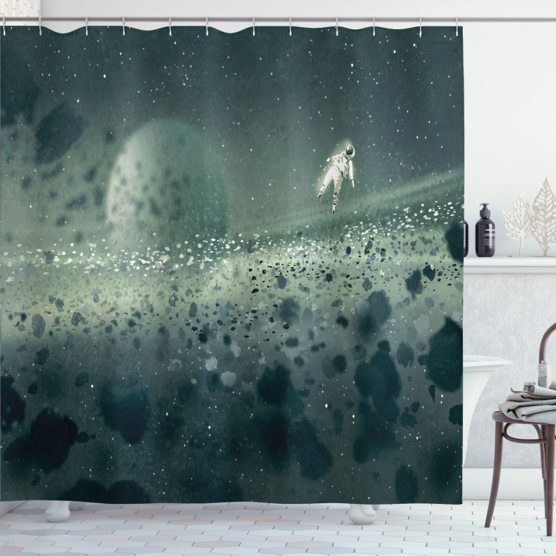 Moon Astronaut Shower Curtain