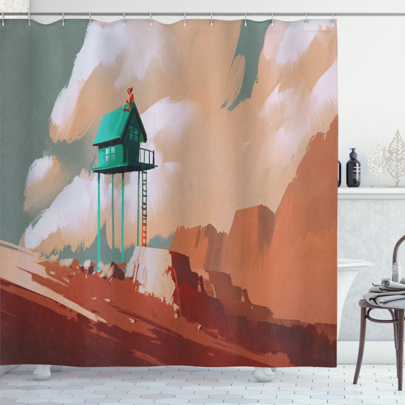 Little Wood House Shower Curtain