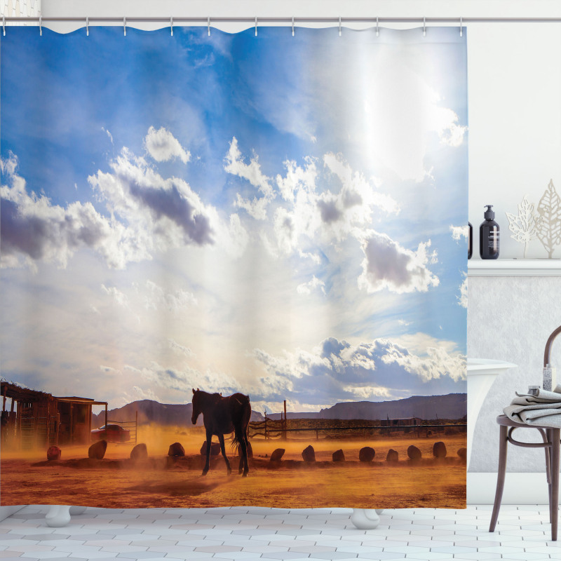 Horse Valley Sky View Shower Curtain