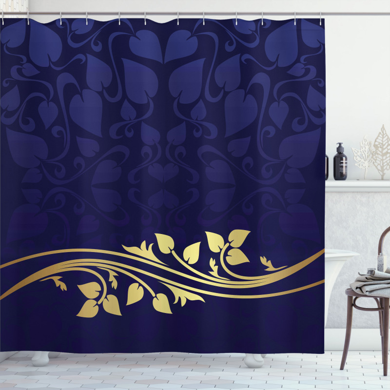 Romantic Royal Leaves Shower Curtain