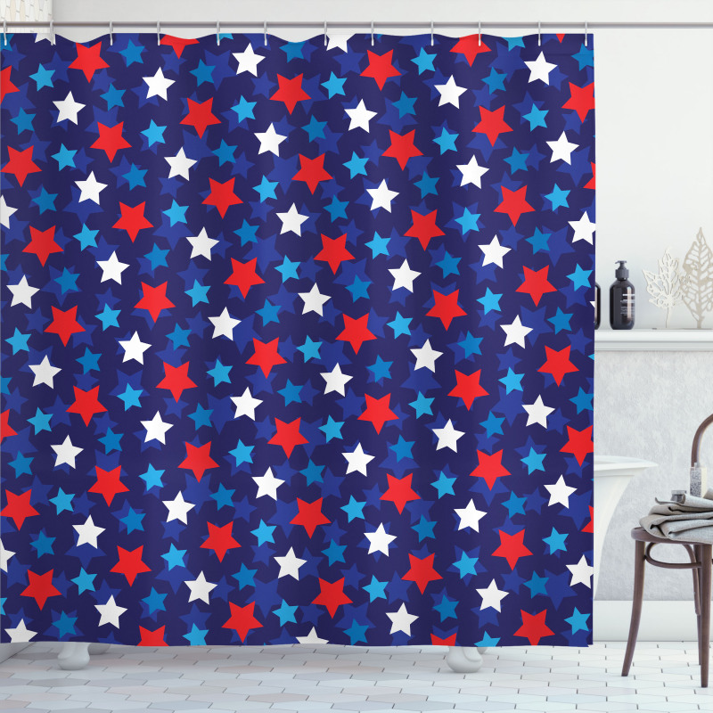 American Flag Stars Shower Curtain