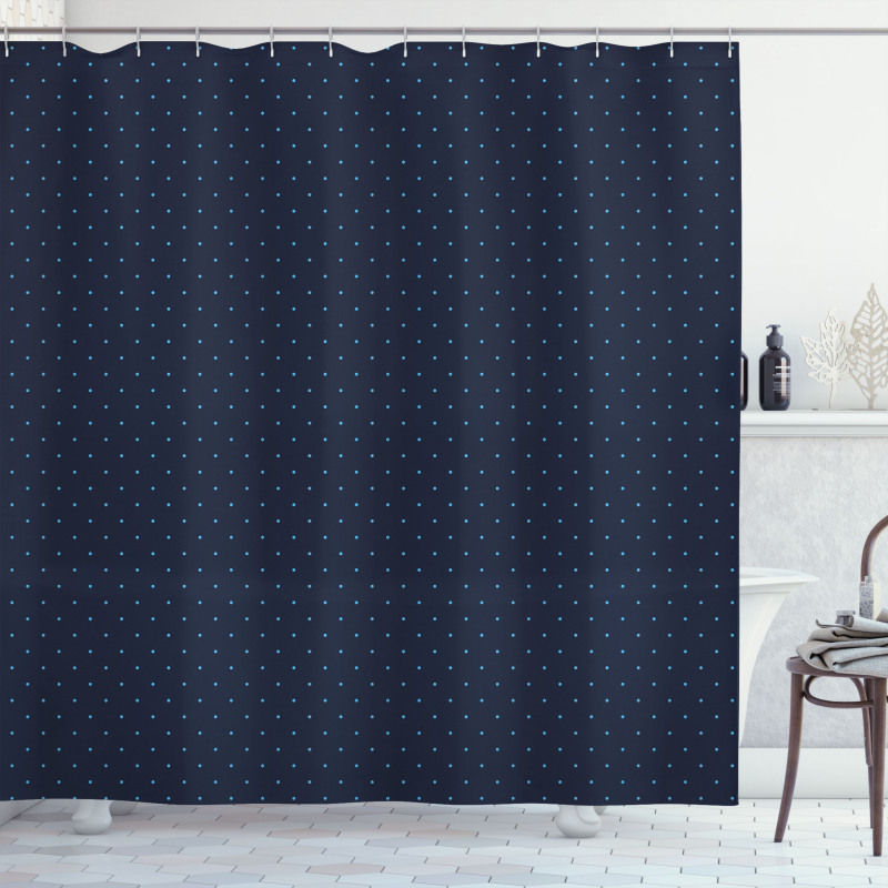 Blue Dots Retro Style Shower Curtain