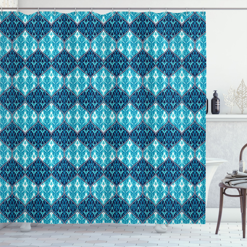 Patchwork Style Oriental Shower Curtain
