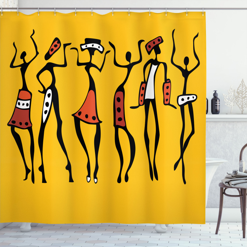 Sketchy Graphical Dancer Shower Curtain